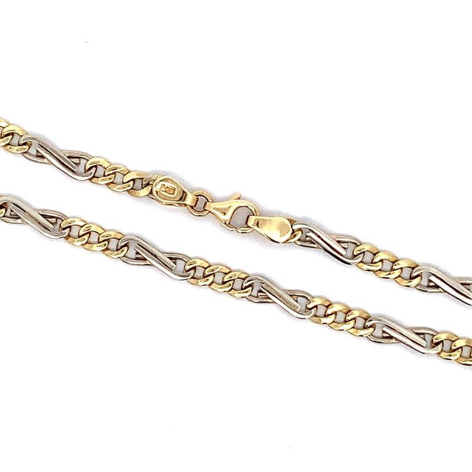 9ct Two Tone Gold Infinity Link Bracelet