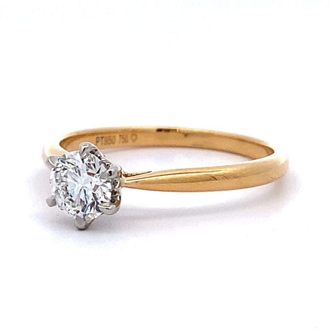 0.53 Carat Diamond Yellow Gold Solitaire ring