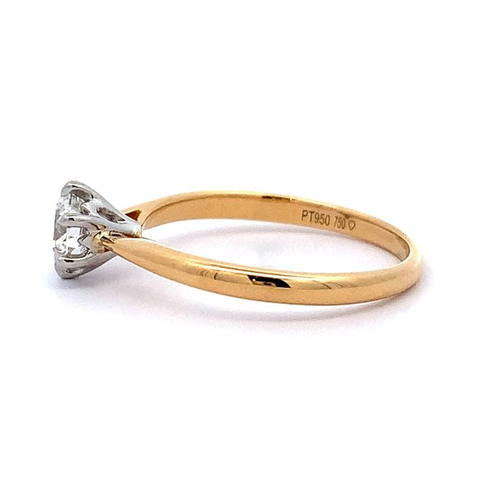 0.53 Carat Diamond Yellow Gold Solitaire ring