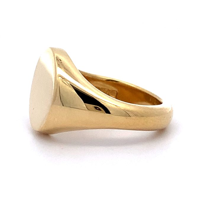 18ct Yellow Gold Round Top Signet Ring