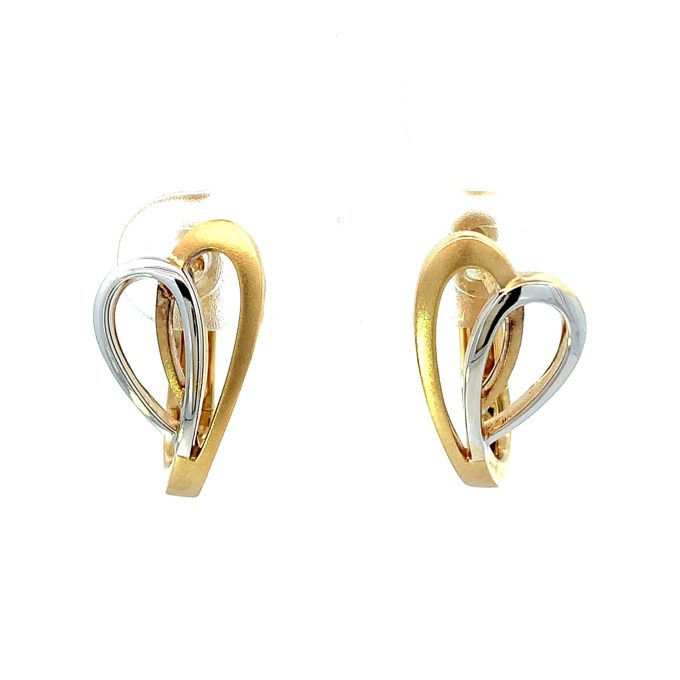 Two Tone Gold Lever Back Earrings