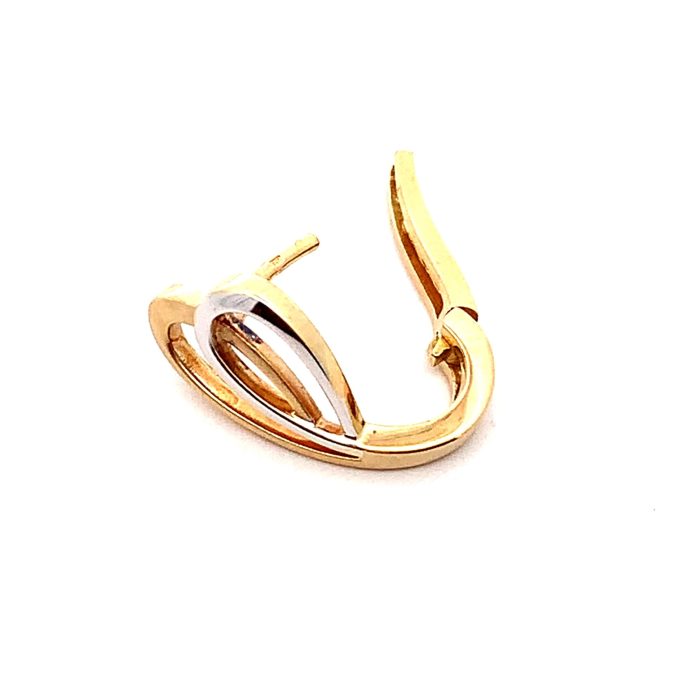 Two Tone Gold Lever Back Earrings