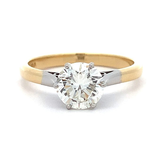 1.24ct Diamond Solitaire Gold & Platinum Ring