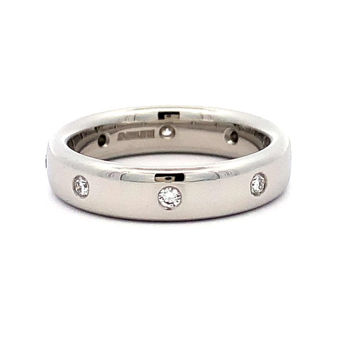 Diamond Set Heavy Platinum Band
