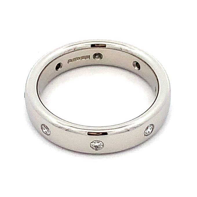 Diamond Set Heavy Platinum Band