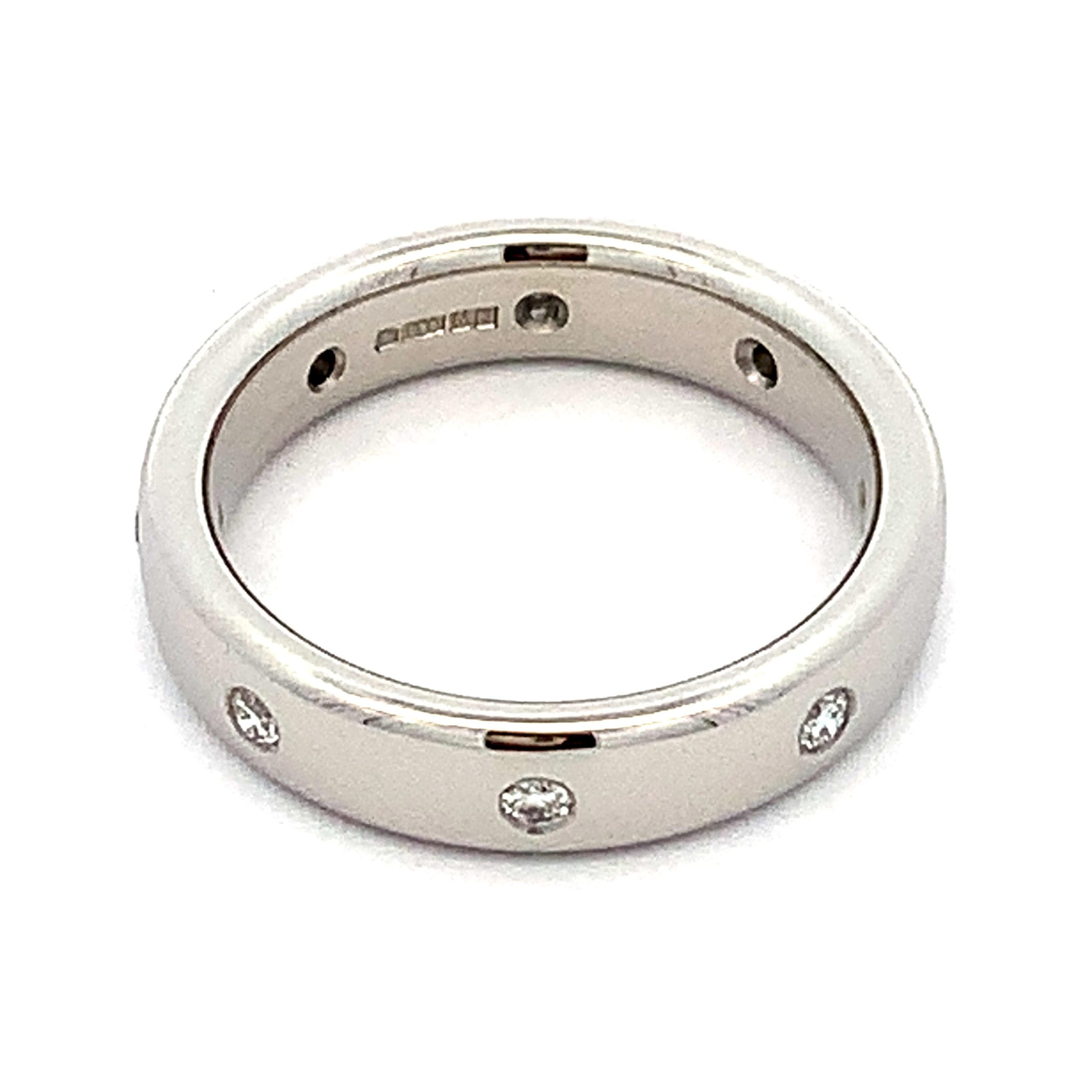 Diamond Set Heavy Platinum Band