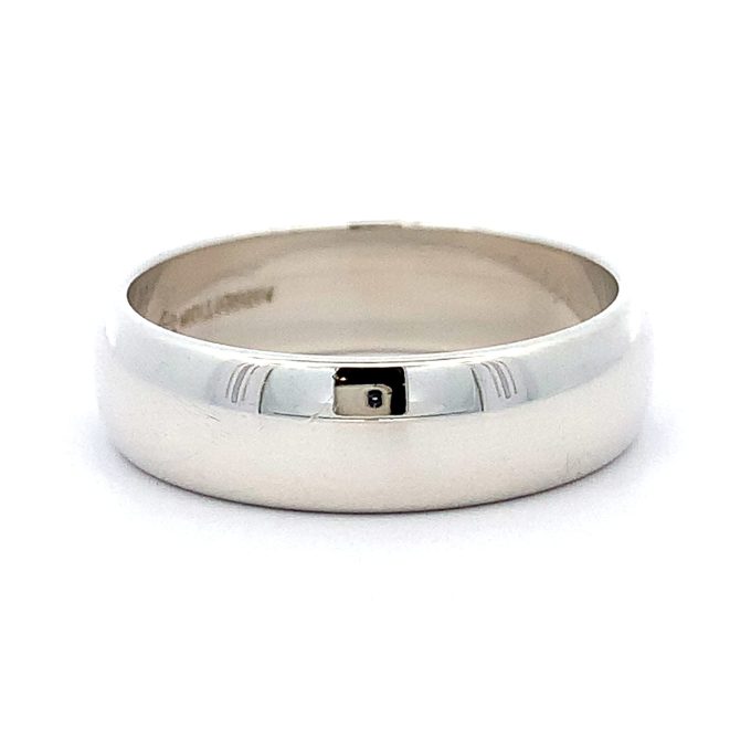 Argentium Silver D Shape Band 6mm