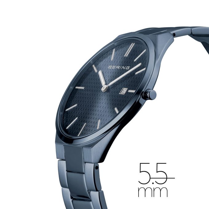 Bering Gents Brushed Blue Date Watch 17240-797