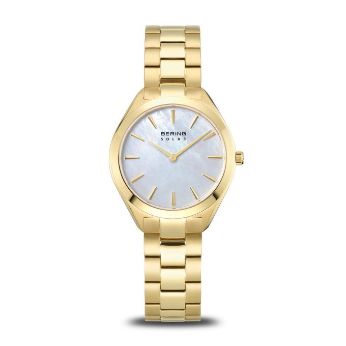 Bering Ladies Gold Mother of Pearl Solar Watch 17331-734