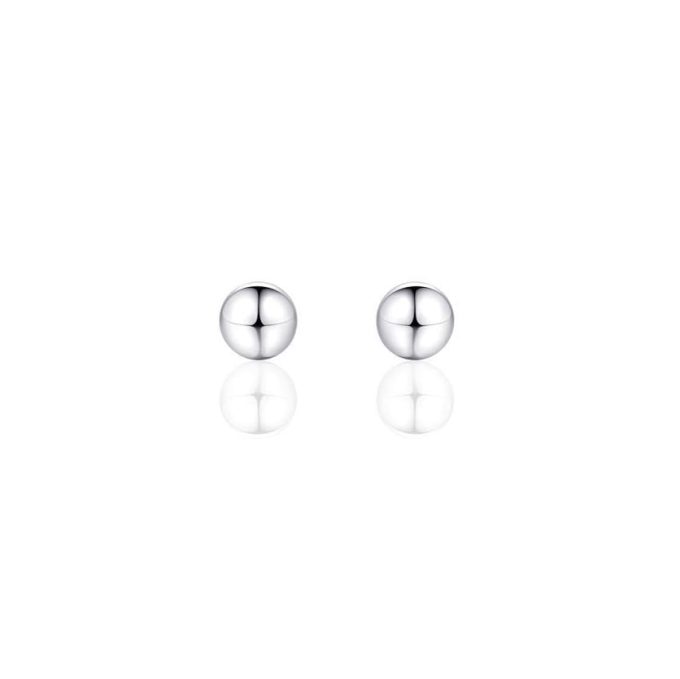 Silver Ball Stud Earrings 4mm