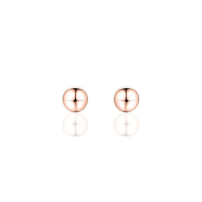 Rose Gold Vermeil Ball Stud Earrings 4mm
