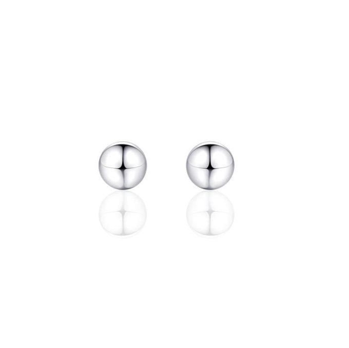 Silver Ball Stud Earrings 5mm