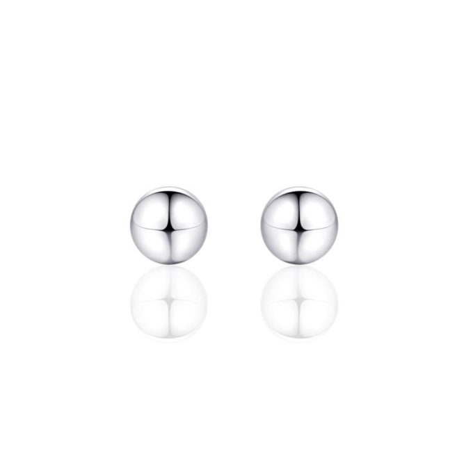 Silver Ball Stud Earrings 6mm