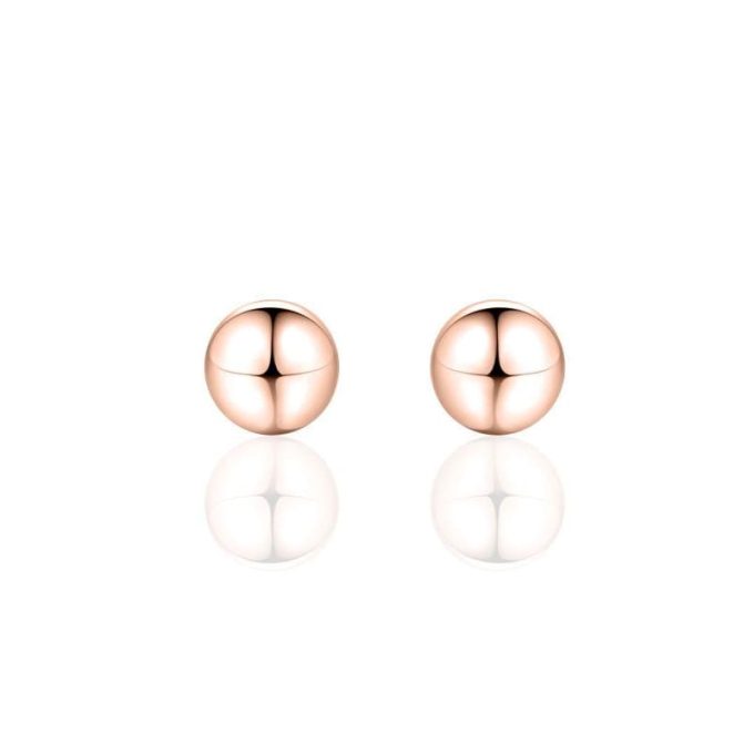 Rose Gold Vermeil Ball Stud Earrings 6mm