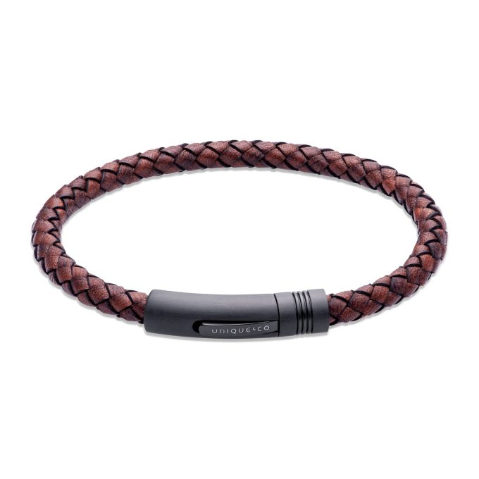 Unique Antique Brown Leather Bracelet 19cm