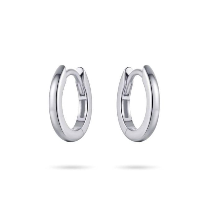 Silver Huggie Hoop Earrings 13.5mm