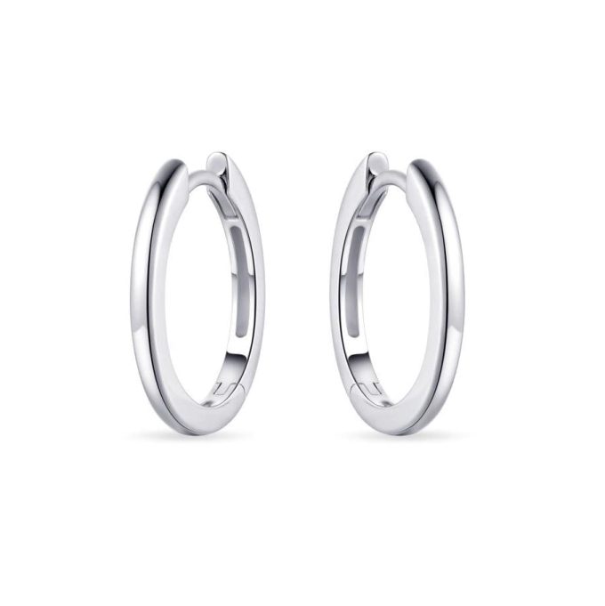Silver Huggie Hoop Earrings 18mm