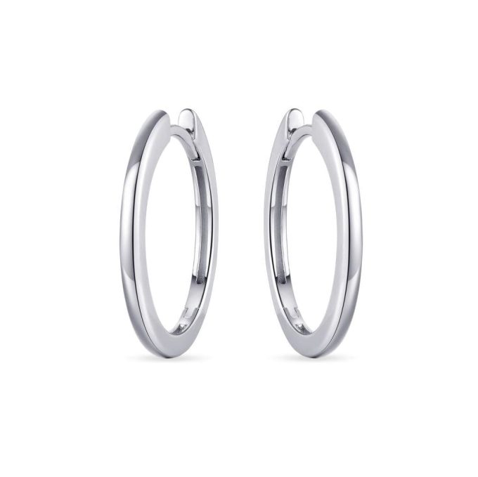 Silver Huggie Hoop Earrings 22mm