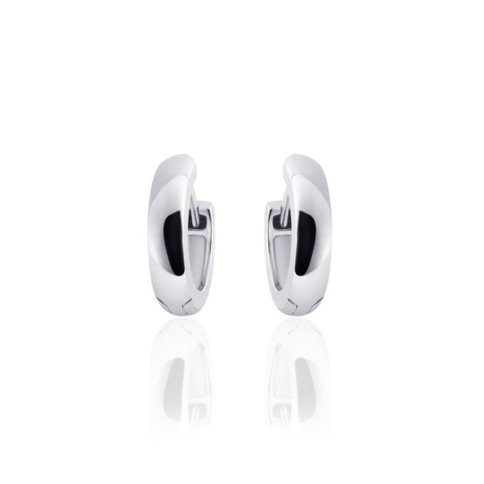 Silver Huggie Hoop Earrings 13.5mm