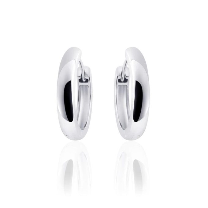 Silver Huggie Hoop Earrings 18mm