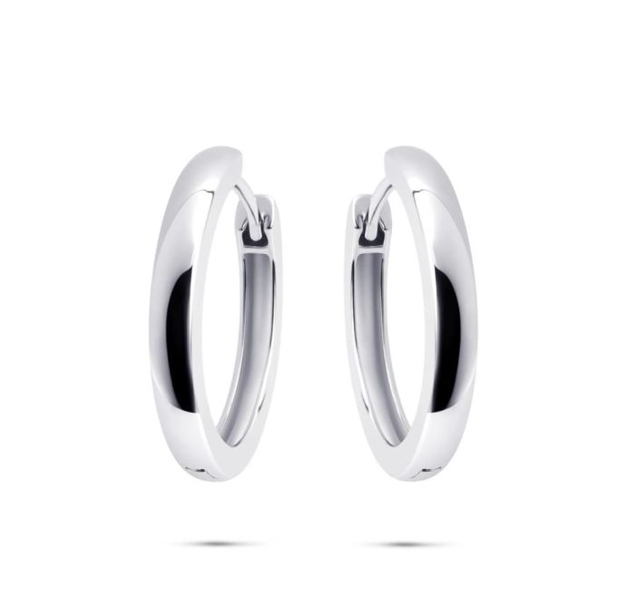 Silver Huggie Hoop Earrings 22mm