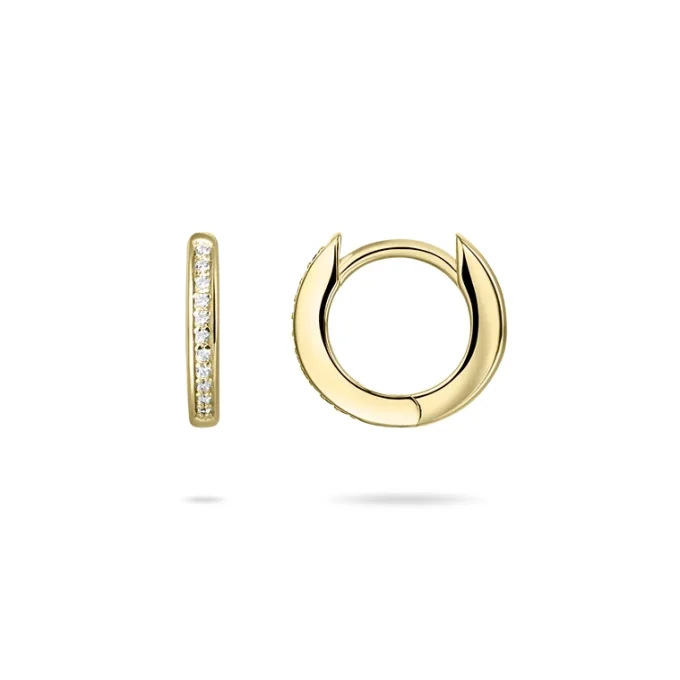 Gold Vermeil CZ Huggie Hoop Earrings 20mm