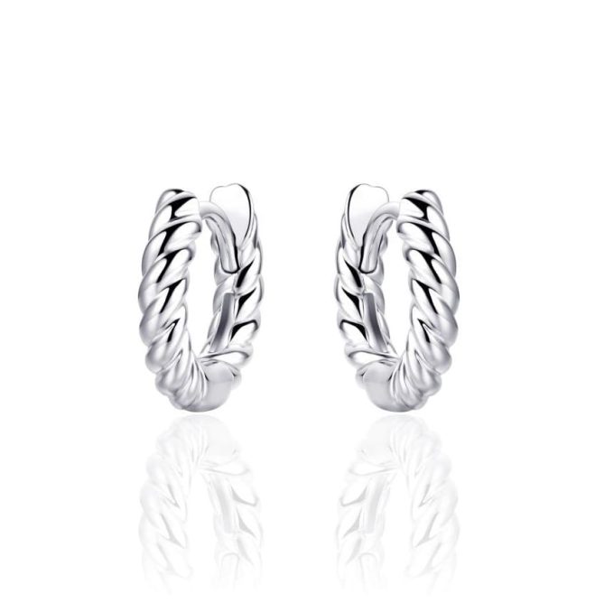 Silver Huggie Hoop Earrings 13.5mm
