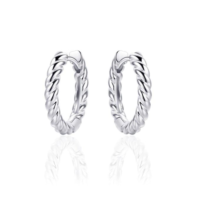 Silver Huggie Hoop Earrings 18mm
