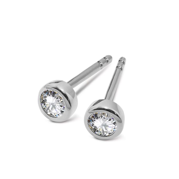 Unique Silver CZ Stud Earrings