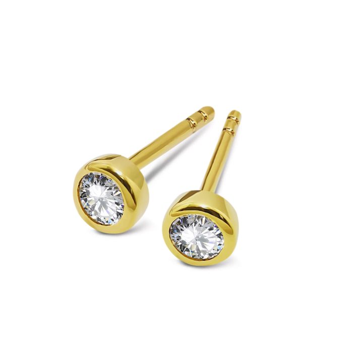 Unique Gold CZ Stud Earrings