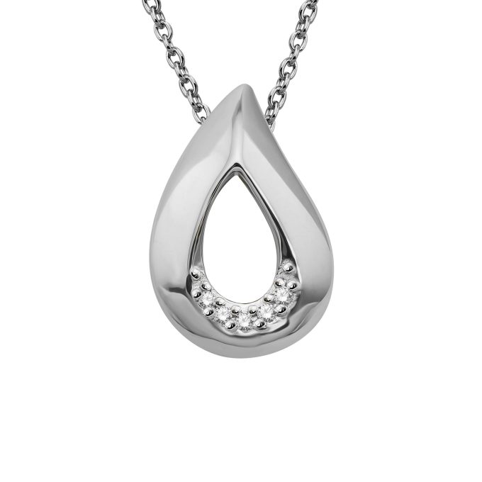 Unique Silver Teardrop Pendant Necklace
