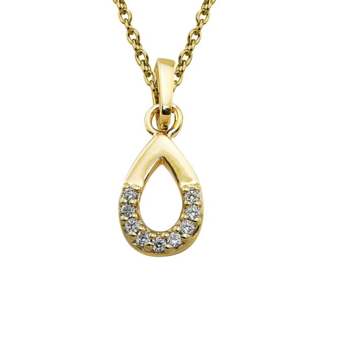 Unique Gold CZ Pave Necklace