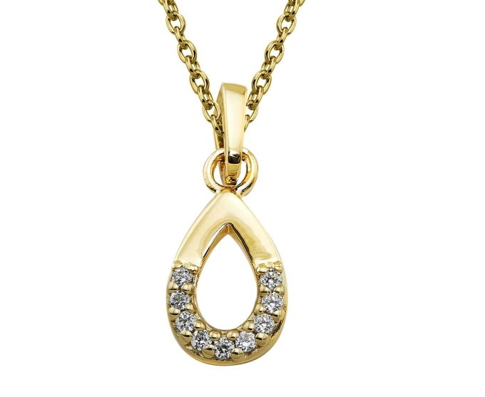 Unique Gold CZ Pave Necklace