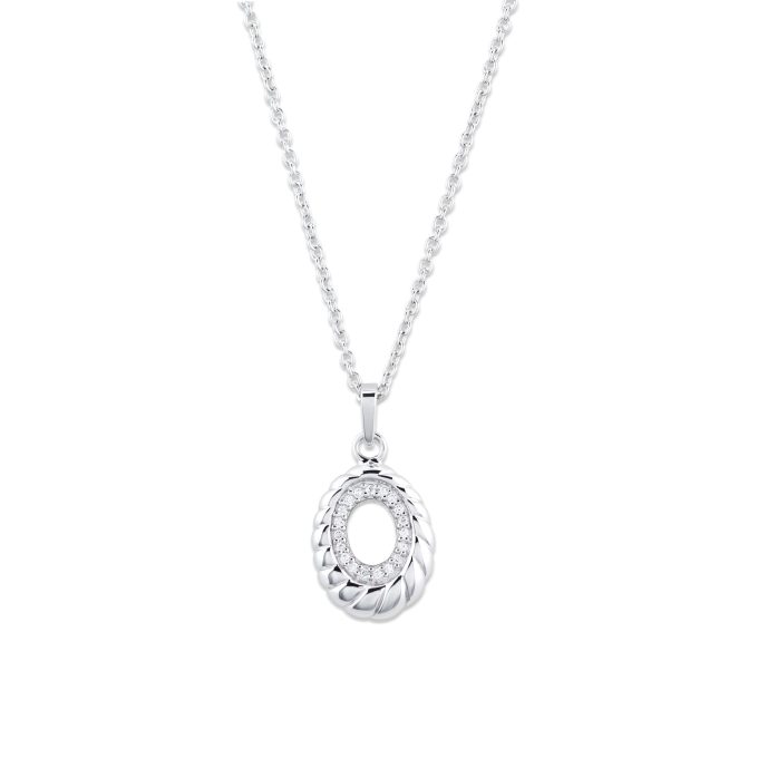Unique Silver CZ Pave Pendant Necklace