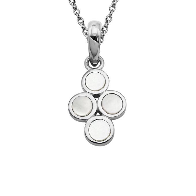 Unique Silver Mother of Pearl Pendant Necklace