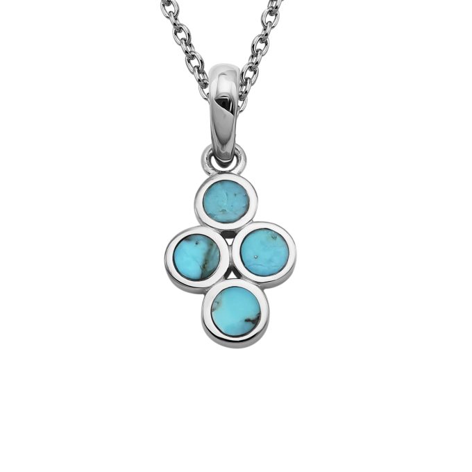 Unique Silver Turquoise Pendant Necklace