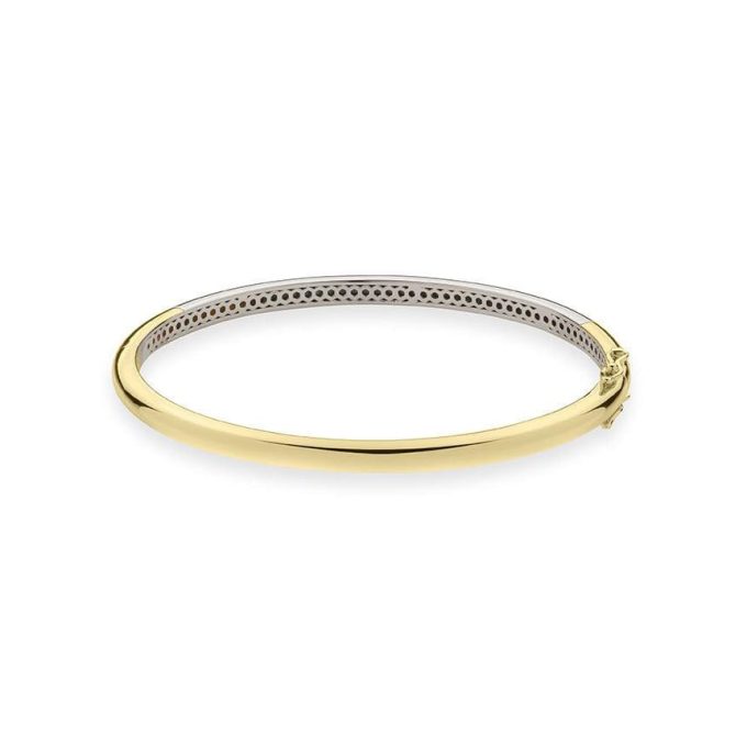 Yellow Gold Vermeil & Silver Hinged Bangle
