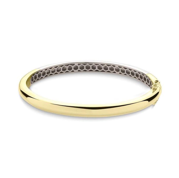 Yellow Gold Vermeil & Silver Hinged Bangle