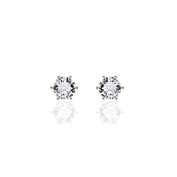 Rose Gold Vermeil CZ Stud Earrings 3mm