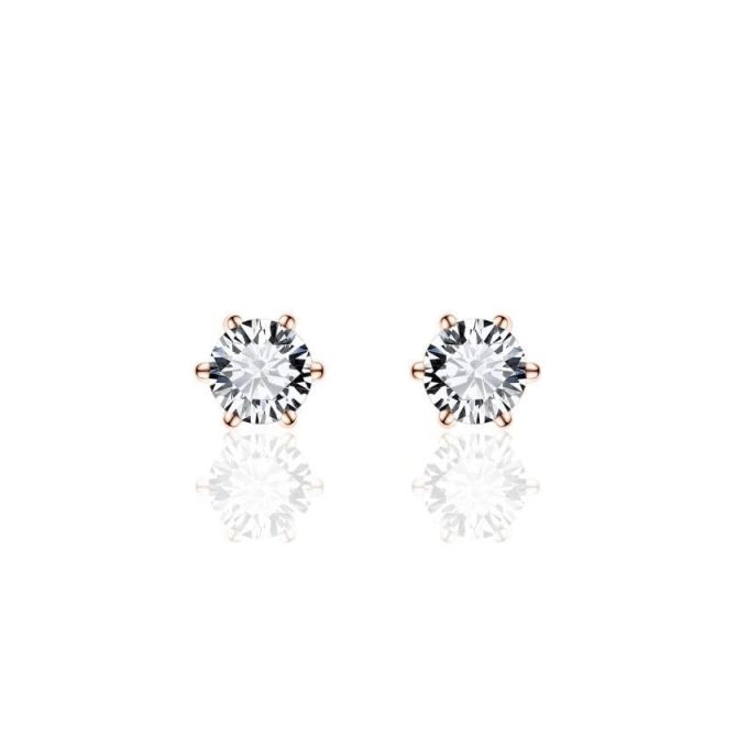 Rose Gold Vermeil CZ Stud Earrings 3mm