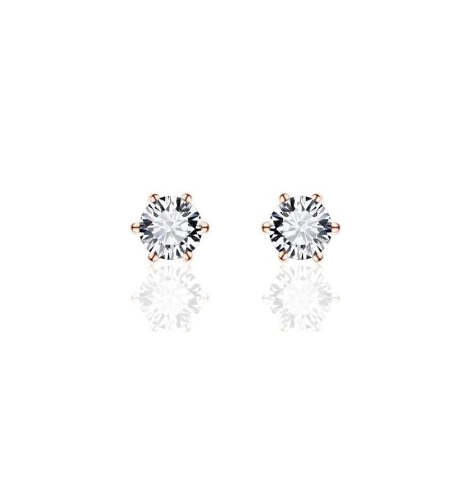 Rose Gold Vermeil CZ Stud Earrings 4mm