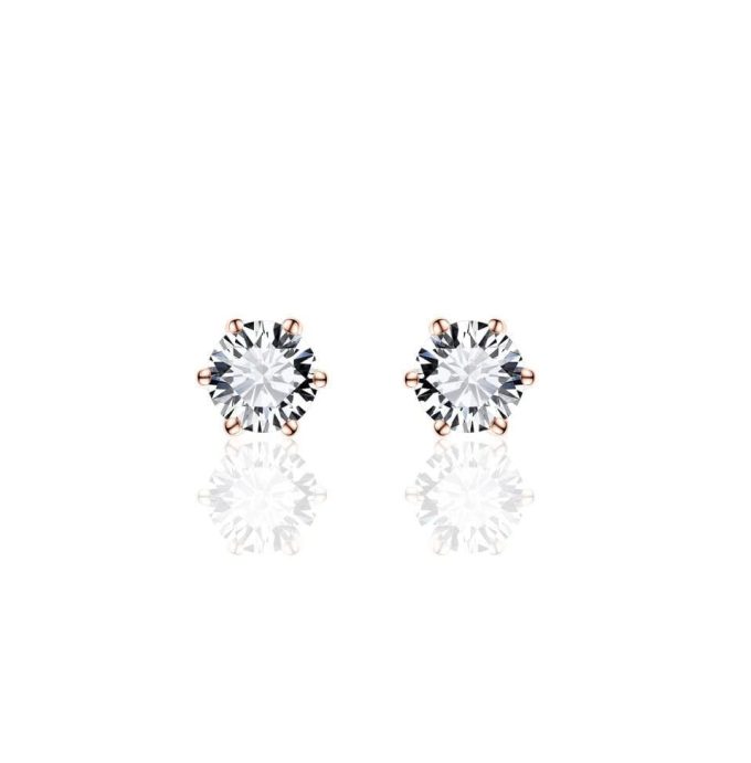 Rose Gold Vermeil CZ Stud Earrings 5mm