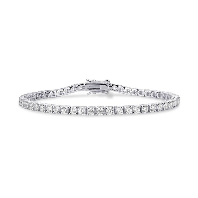 Silver CZ Tennis Bracelet -19cm