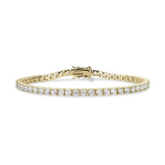 Yellow Gold Vermeil CZ Bracelet - 19cm