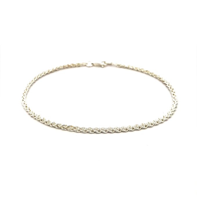 Silver spiga Link Chain Bracelet