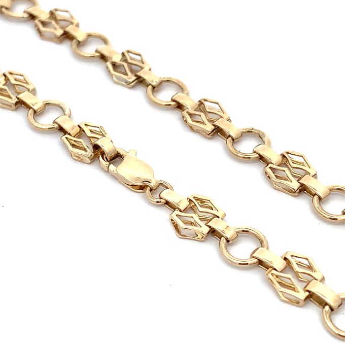 9ct Yellow Gold Octagonal Fancy Link Bracelet