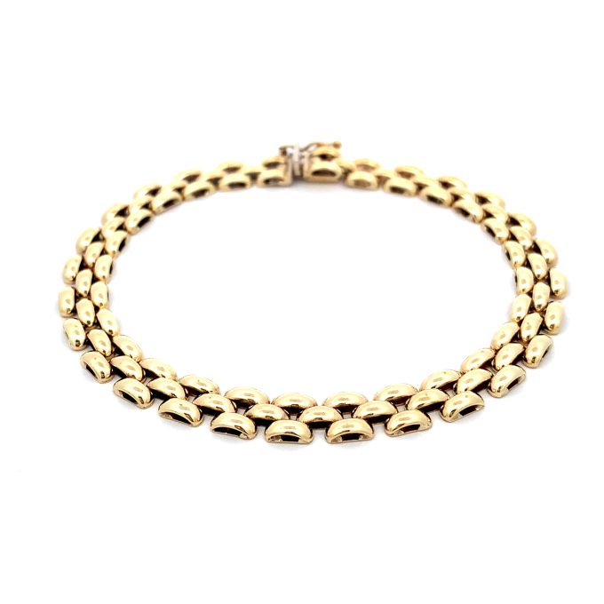 9ct Yellow Gold Brick Link Bracelet