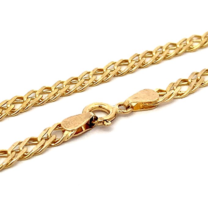 9ct Yellow Gold Double Curb Link Bracelet