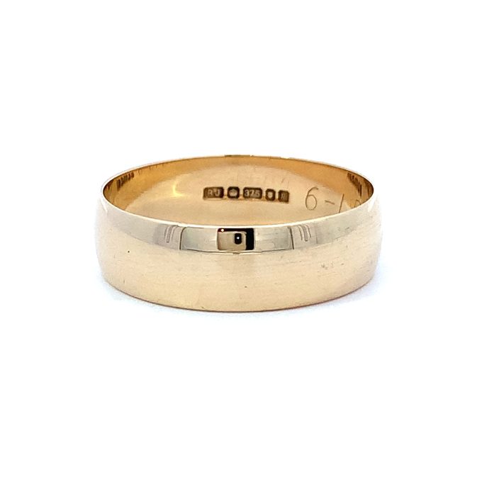 9ct Yellow Gold D-Shape Band