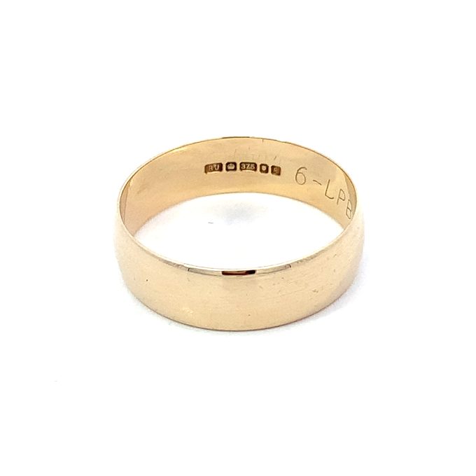 9ct Yellow Gold D-Shape Band